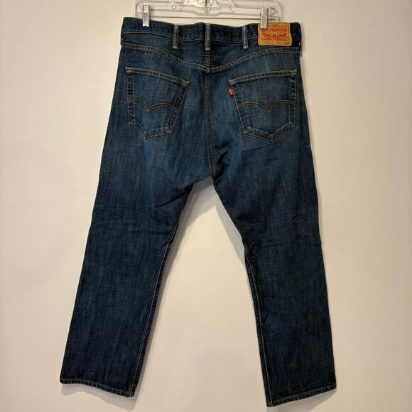 Levi's 501 Men's Dark Wash Denim Classic Straight Leg Button Fly‎ 38x30 - Picture 4 of 6